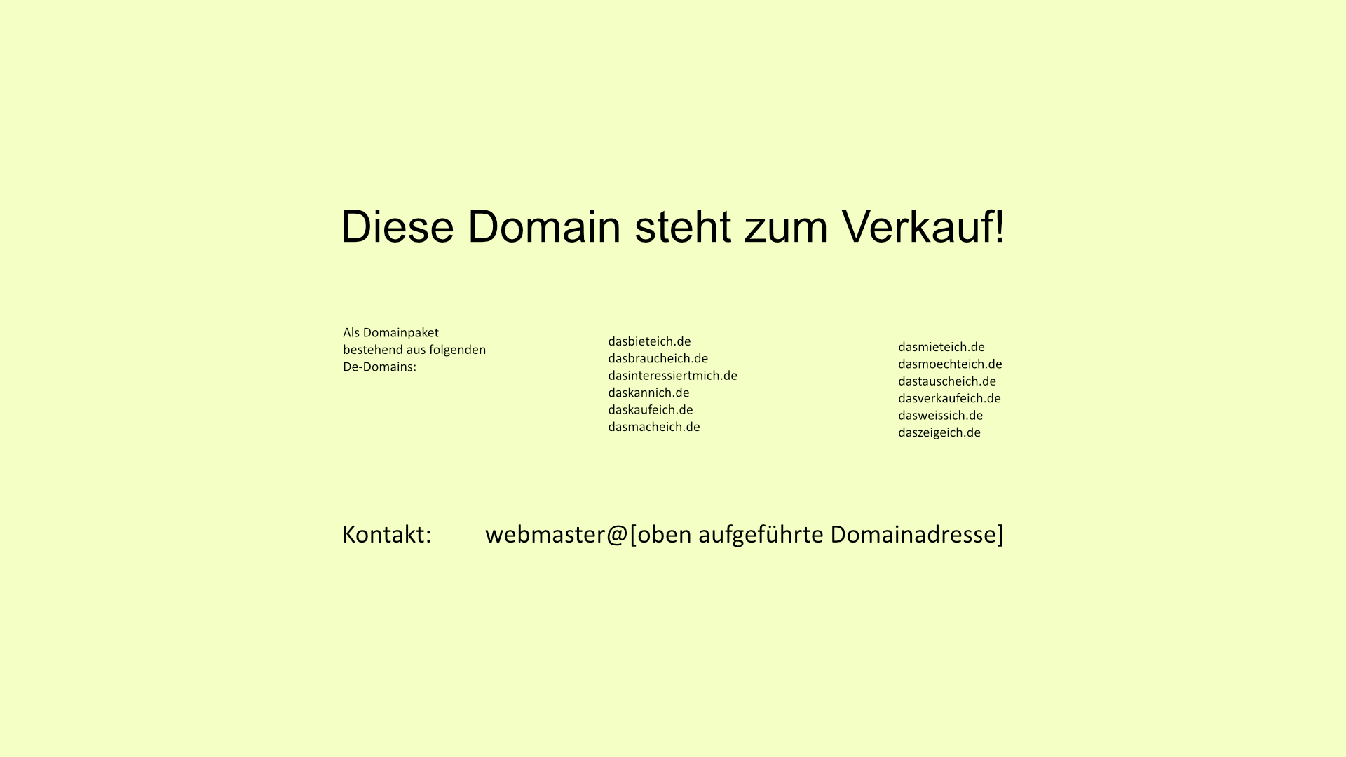 Seiteninhalt Domainverkauf